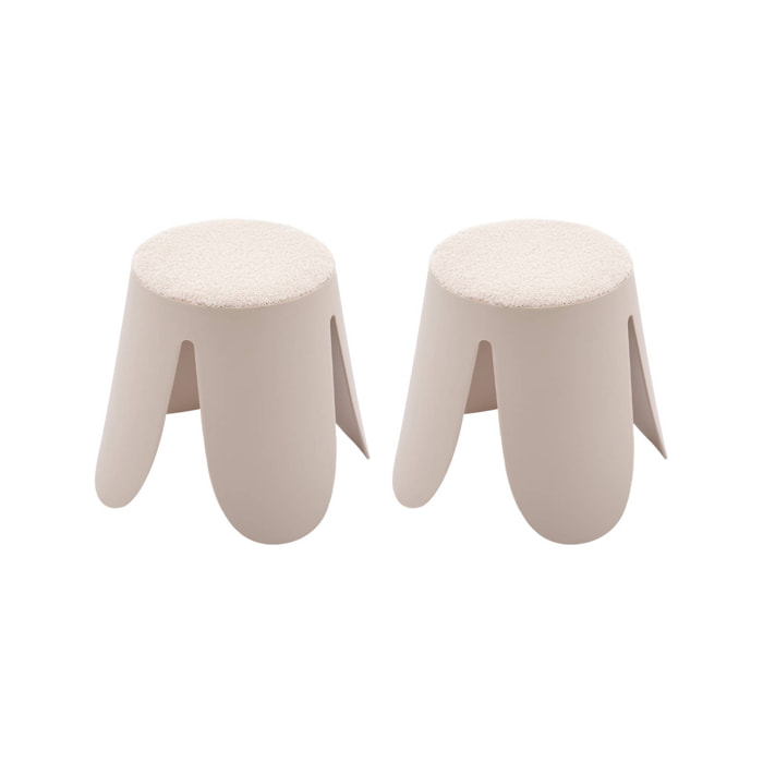 Tabouret empilable enfant bouclette texturée (lot de 2) NIKI KIDS