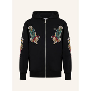 PHILIPP PLEIN Zip Hoodie Tattoo Patches
