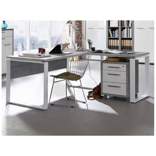 Retour de bureau effet gris béton L.90 cm - OFFICIO