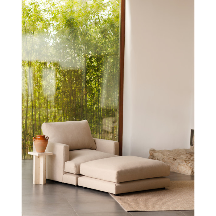 Puf beige de 97x78cm Alto: 36 Largo: 97 Ancho: 78