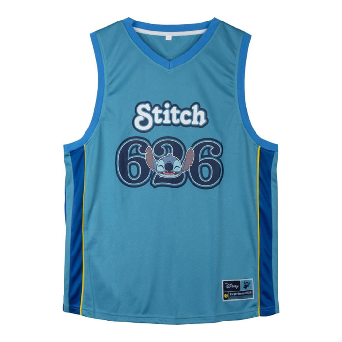 Camiseta Corta Basketball Stitch - Color Azul