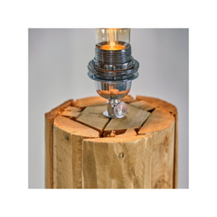 Lampadaire morceaux de teck exotique naturel assemblés - PONGO