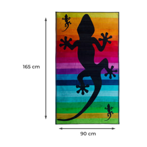 Telo Mare Spugna Jacquard Spiaggia Disegno Geko Stripe