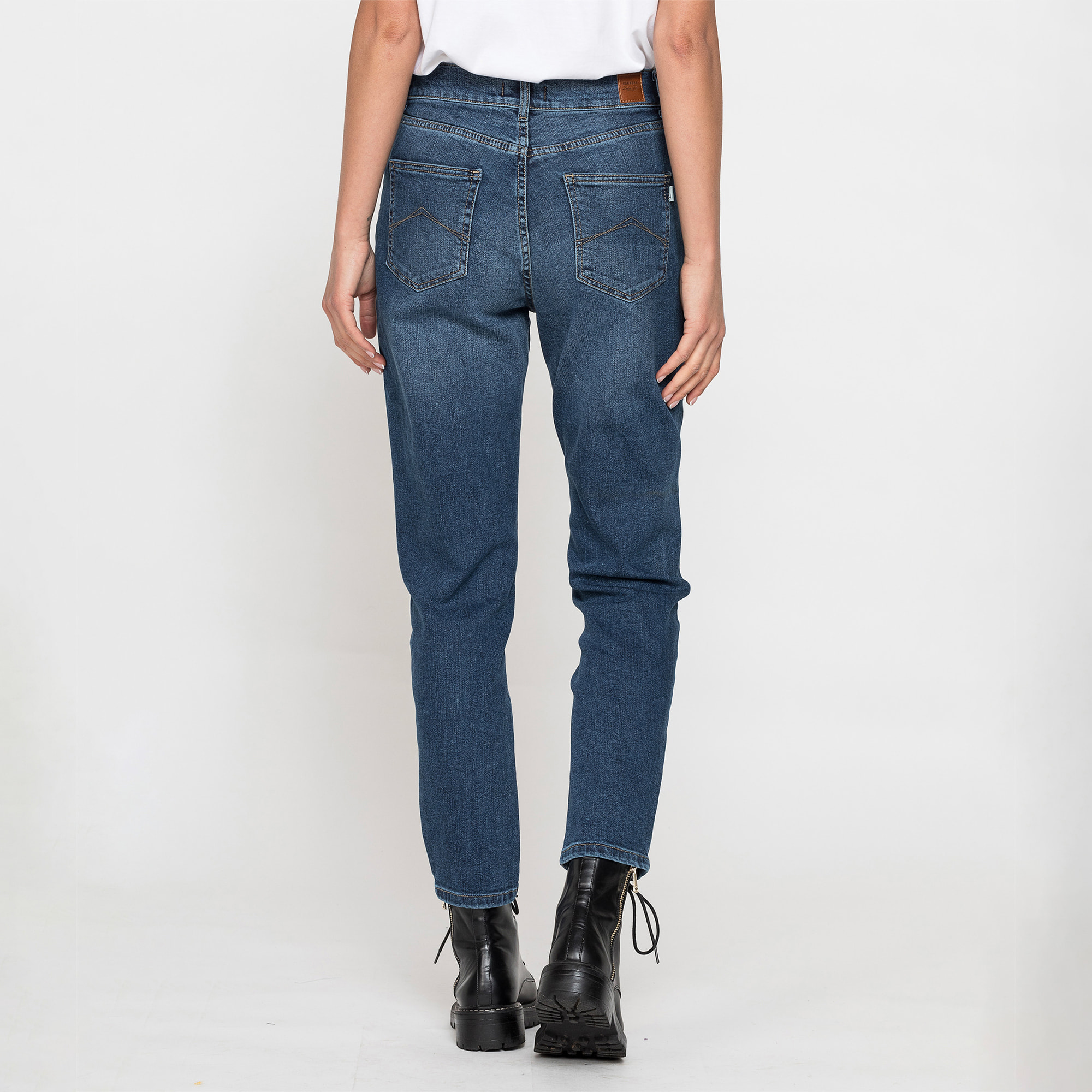 JEANS MOM CINQUE TASCHE IN DENIM STRETCH 12,2oz