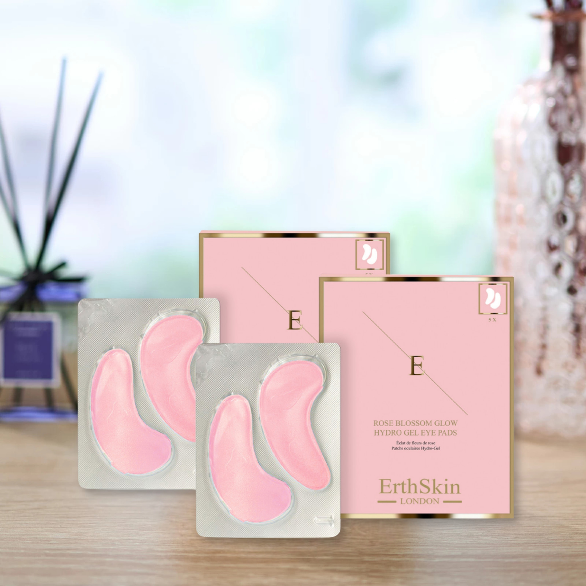 Almohadillas de hidrogel para ojos Rose Blossom Glow