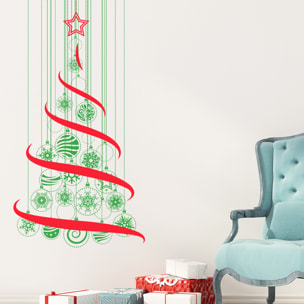 Sticker Noël sapin de noël dans les airs - Autocollants stickers adhésifs noël - décoration fêtes