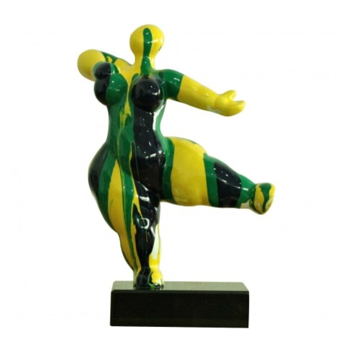 Statue femme figurine danseuse jaune /vert - FEMME