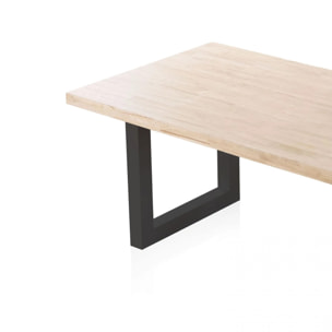Mesa de comedor fija con patas metálicas en negro y roble 180x100 cm Loft Negro - Roble