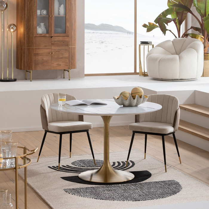 Table Invitation 120cm grès blanc Kare Design