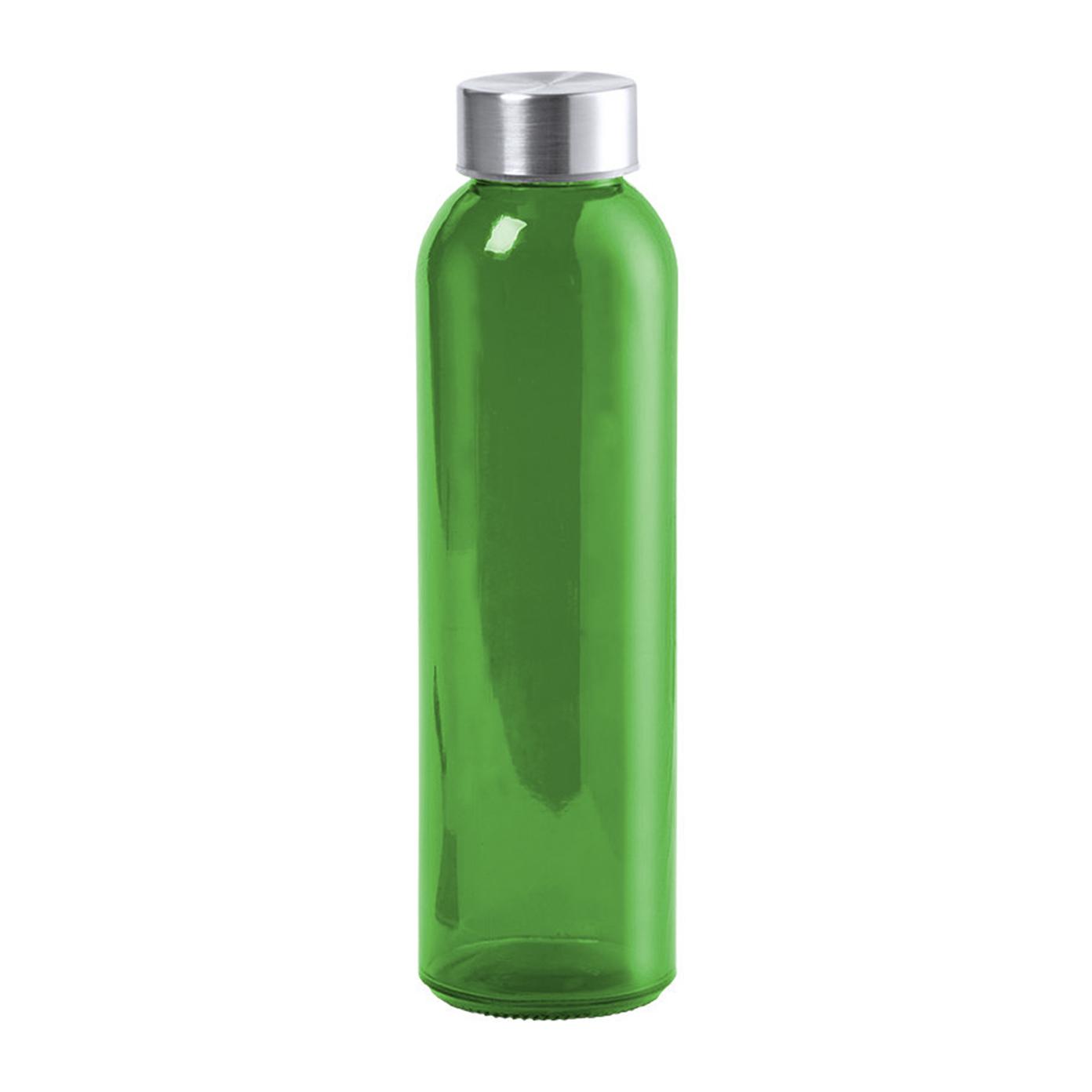 Terkol bidón de cristal de 500ml, cuerpo transparente en material libre de BPA y tapón a rosca en acero inox.