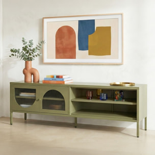 Meuble TV 2 portes 2 niches en métal - YSIA