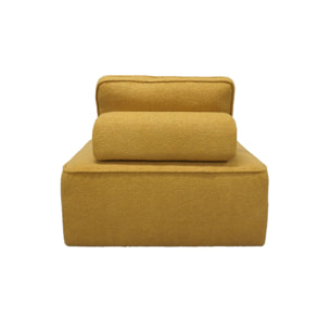 Lot de 3 chauffeuses pour canapé modulable tissu bouclette moutarde 1 place Bao. L 90 x P 90 x H 74cm