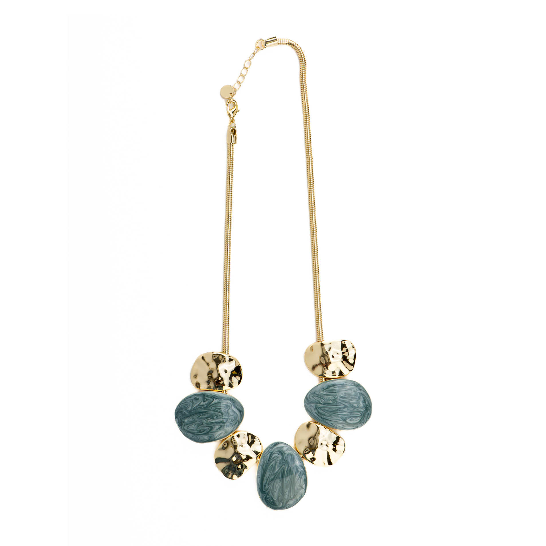 Collar con Lacado Azul acabado oro 18k