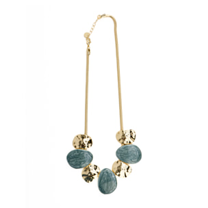Collar con Lacado Azul acabado oro 18k