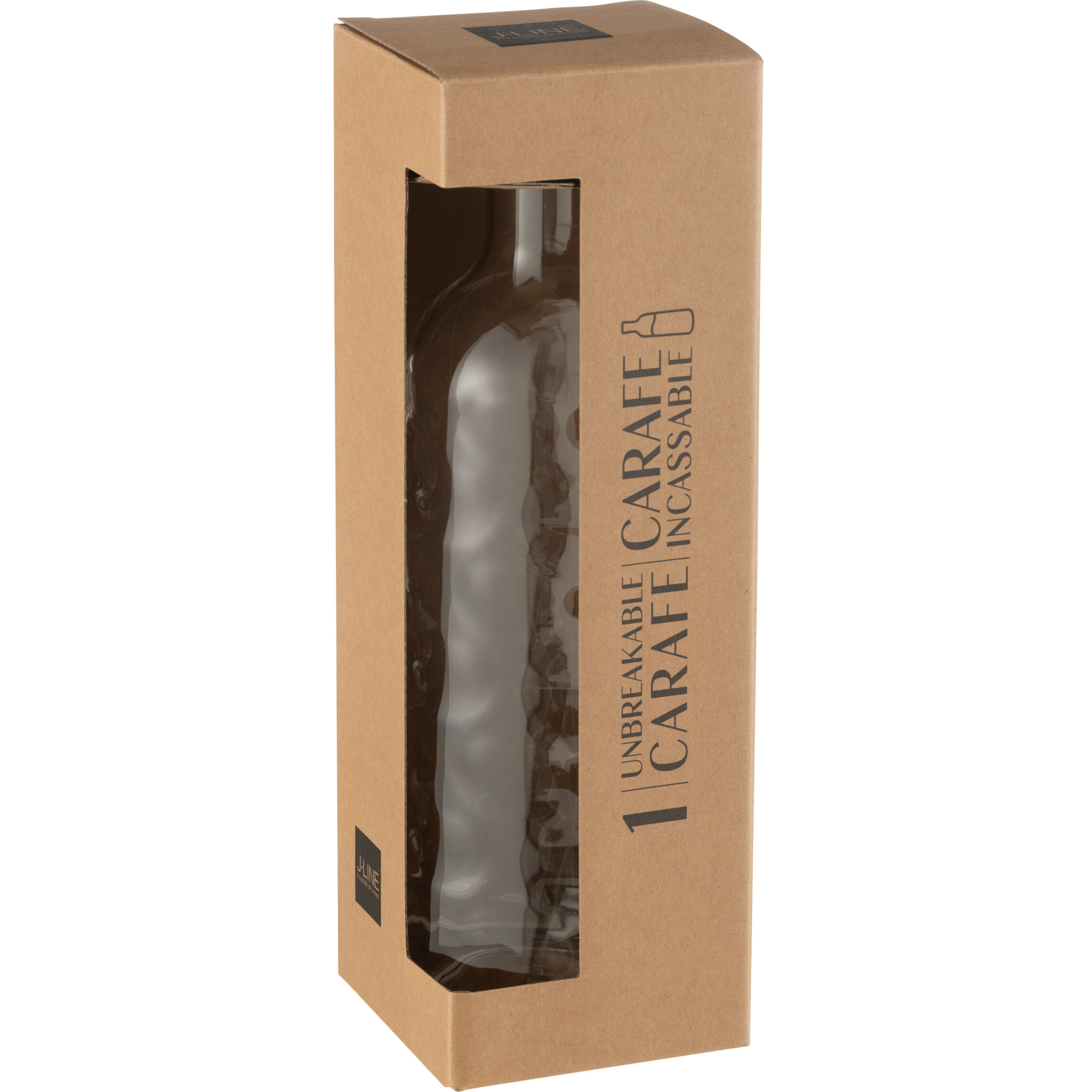 J-Line bouteille Martelée - boite cadeau - plastique - transparent