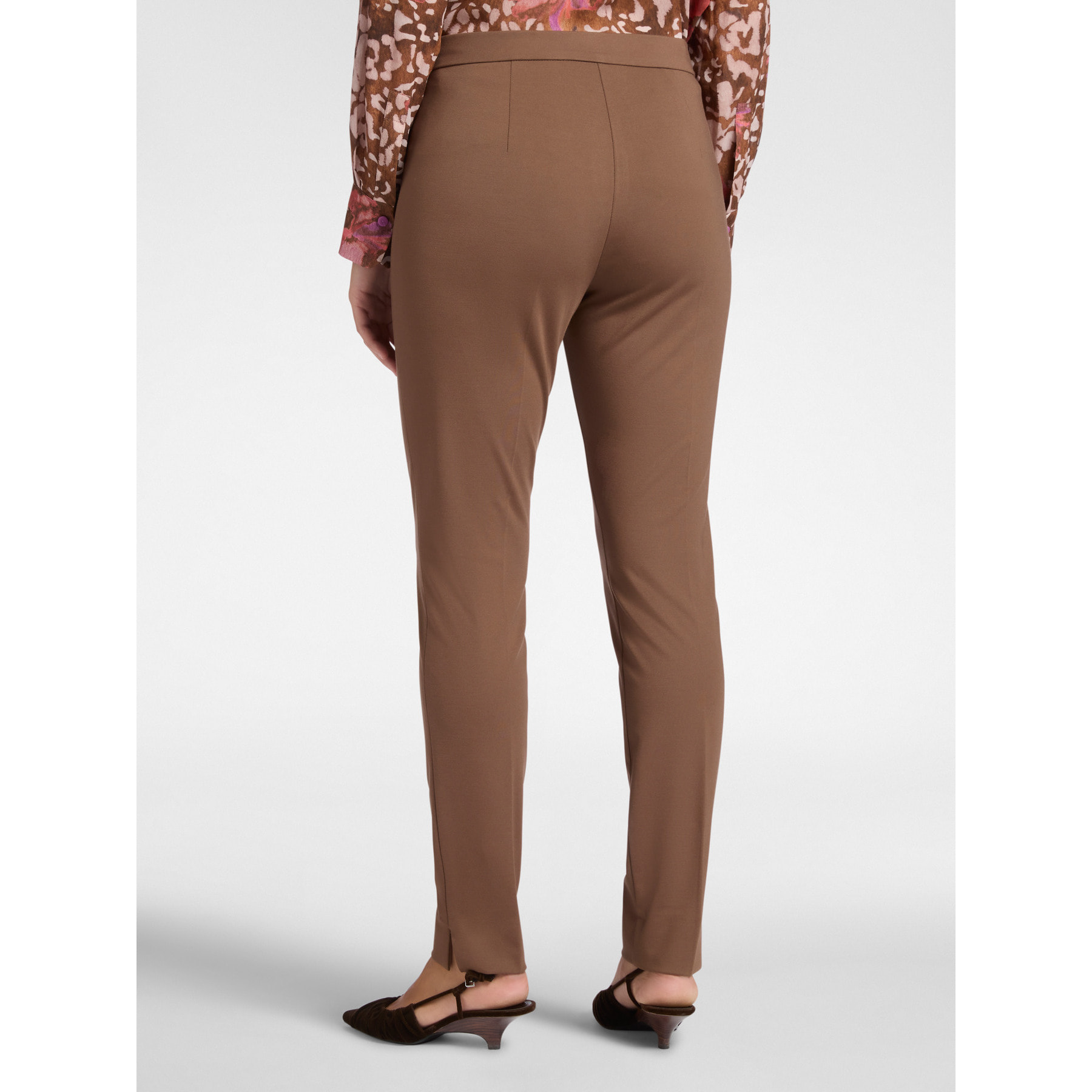 Elena Mirò - Pantaloni slim in punto Milano - Marrone