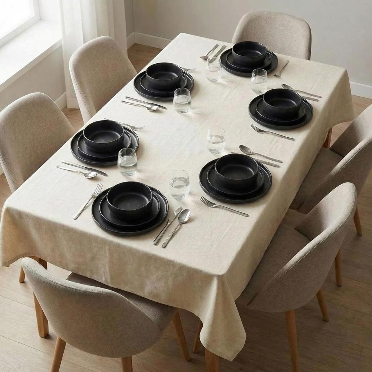 Set 18 Piatti in Ceramica, lavabile in lavastoviglie e adatto a microonde, Intrecci