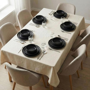 Set 18 Piatti in Ceramica, lavabile in lavastoviglie e adatto a microonde, Intrecci