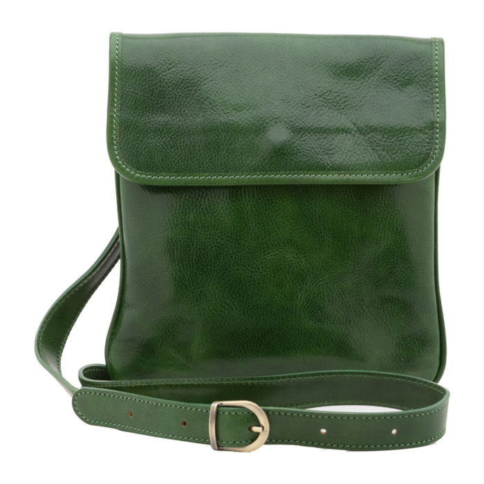 Borsa a tracolla da uomo in vera pelle - Modello False - Made in Italy - 25.0 x 23.0 x 4.0 cm