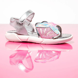 Sandali in pelle multicolore a forma di sirena