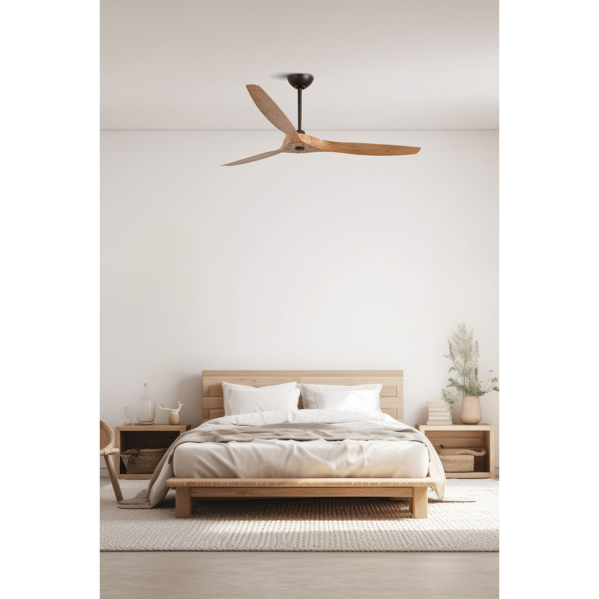 MOREA L Ventilateur de plafond marron clair TUYA