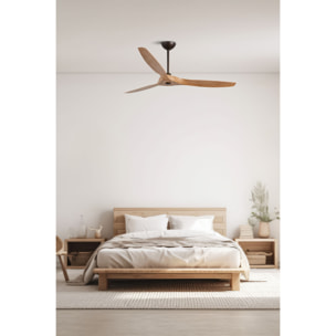 MOREA L Ventilateur de plafond marron clair TUYA