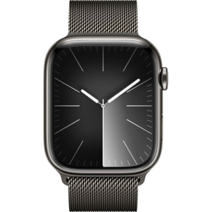 Montre connectée APPLE WATCH Serie 9 Cellular 45mm Acier/Graphite Milanais Graphite Loop