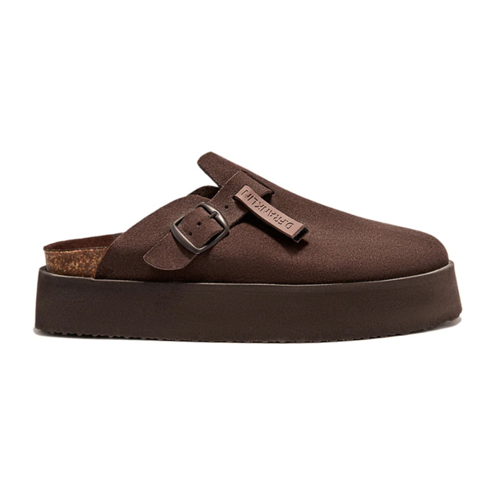 Zuecos de Mujer con Plataforma en Marrón Chocolate Vibe Clog