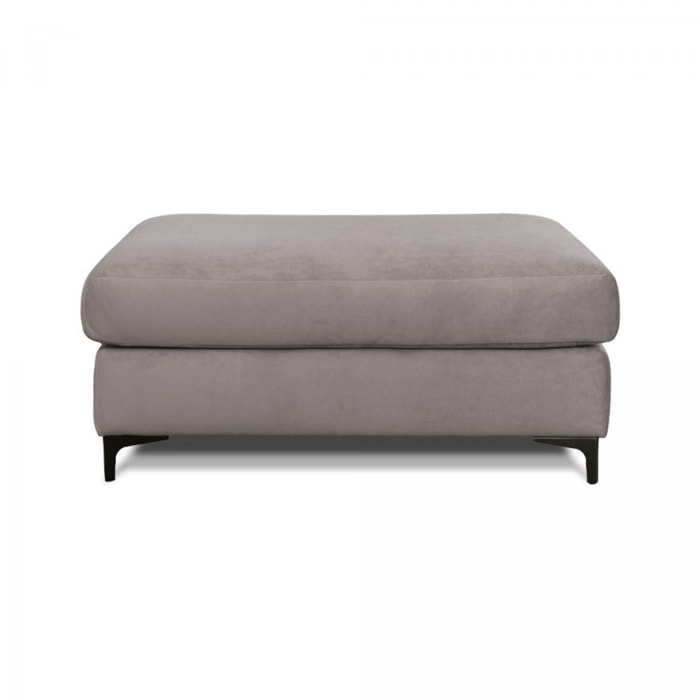 Pouf Fiesole Velours Gris clair