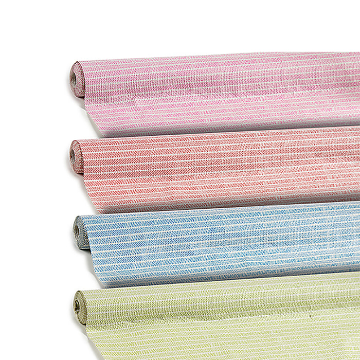 Set di 4 rotoli di tovaglia in carta 1x18x5 metri. Assortimento di 4 colori.