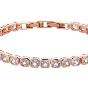 Bracciale U.S. Polo Assn. In metallo dorato rosa con cristalli bianchi quadrati