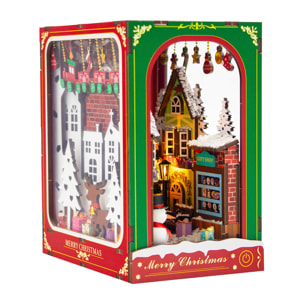 Invierno Navideño. Book Nook realista con gran detalle, cubierta y luces led.