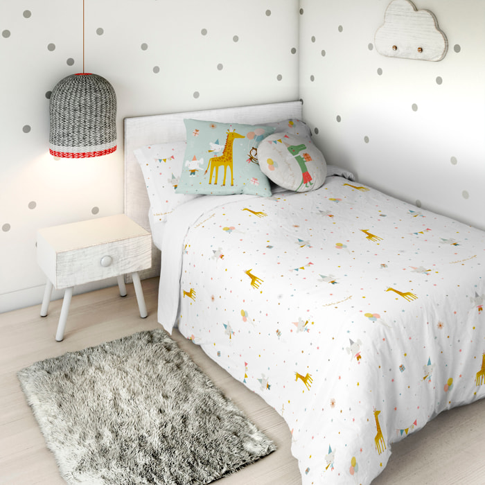 Haciendo el Indio - Funda Nórdica Estampada - Reversible - Infantil - Cierre Solapa - 100% Algodón - Incluye 1 Funda de Almohada - Fiesta