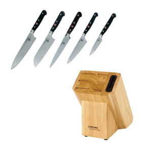 Bloc équipé Japan Chef 5 couteaux