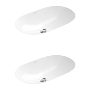 Lot de deux vasques à  encastrer par le dessous Blanc CeramicPlus O.Novo VILLEROY ET BOCH