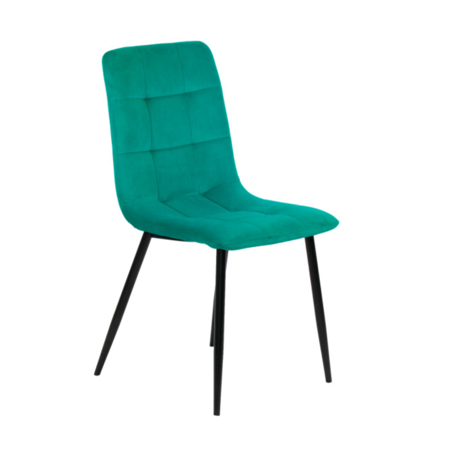 Chaise en velours avec piétement métal noir - PAOLA