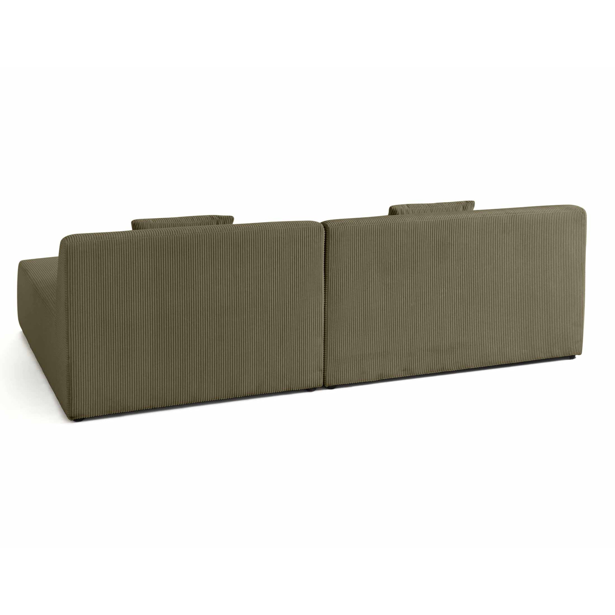 Onyx - canapé modulable d'angle réversible 4 places - en velours côtelé - Vert