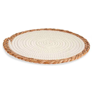 Tapete blanco borde natural 30cm colección kinvara