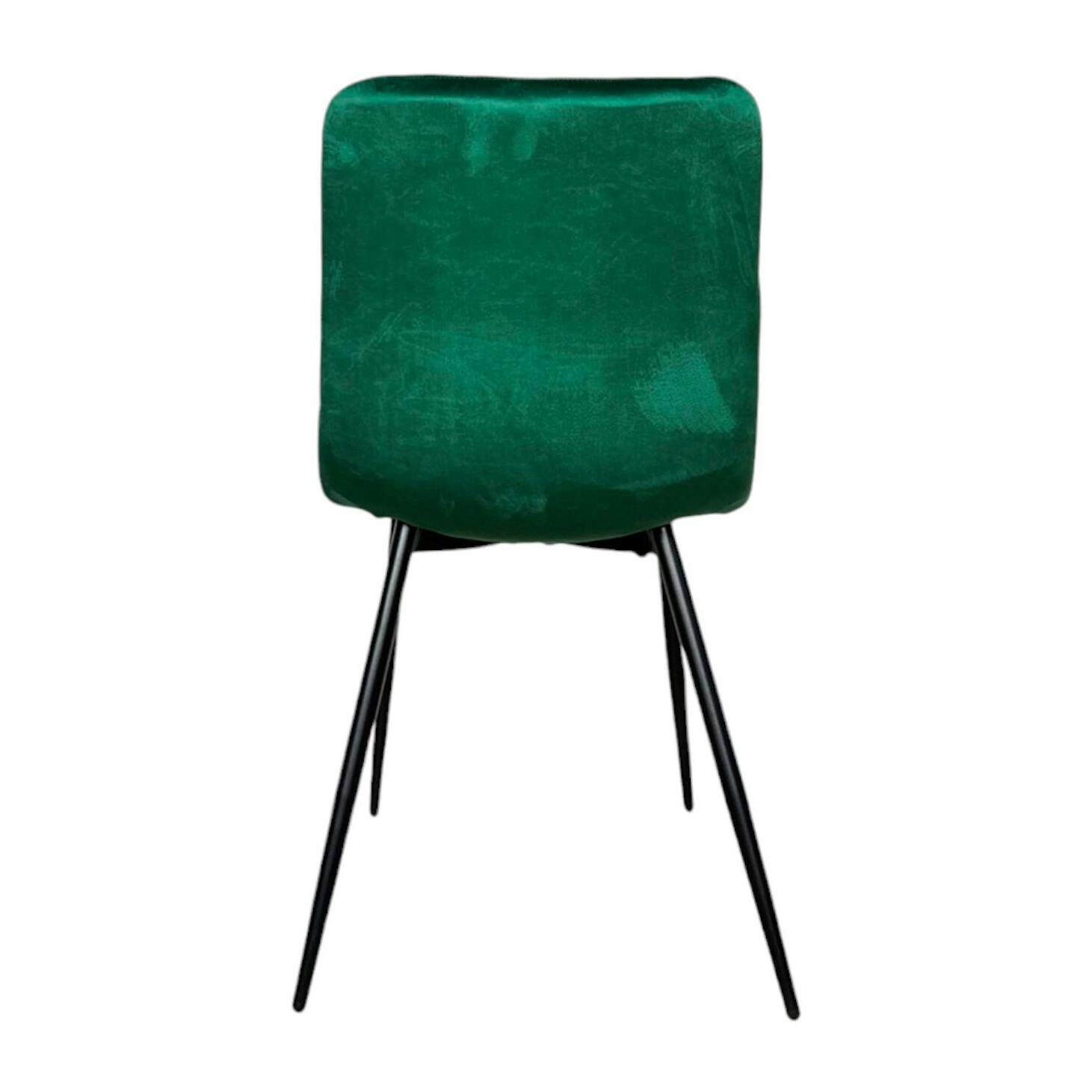 Chaise à rayures velours vert sapin (lot de 2) MALANG