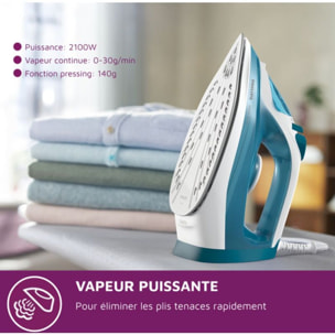 Fer à repasser PHILIPS DST3011/20 fer à vapeur Série 3000 Bleu/blanc, 2000W