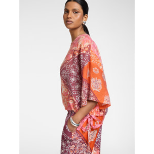 Elena Mirò - Blusa misto lyocell stampata - Arancione