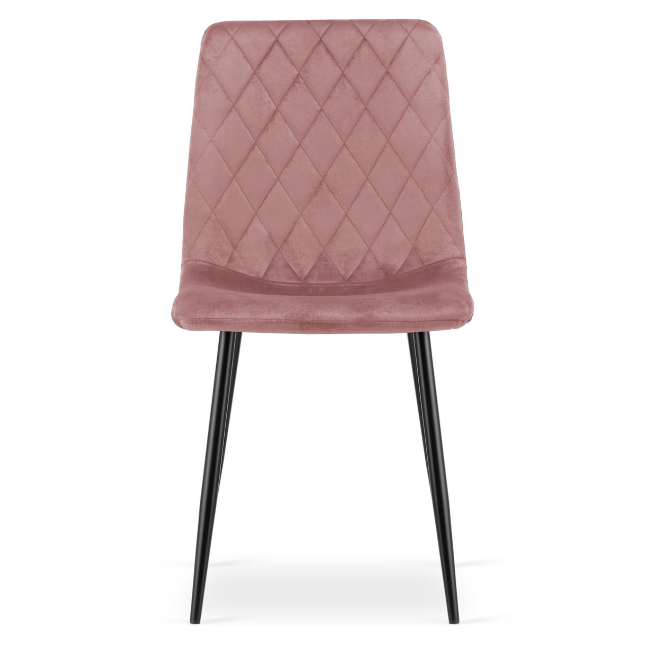 Set di 2 sedie Turin in velluto rosa con gambe nere