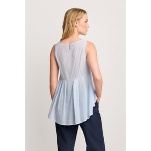 Kocca - Blusa con fondo asimmetrico Donna, Tinta unita, Girocollo