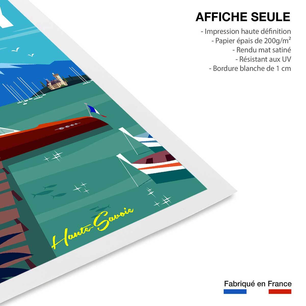 Poster de château et lac d' annecy Affiche seule