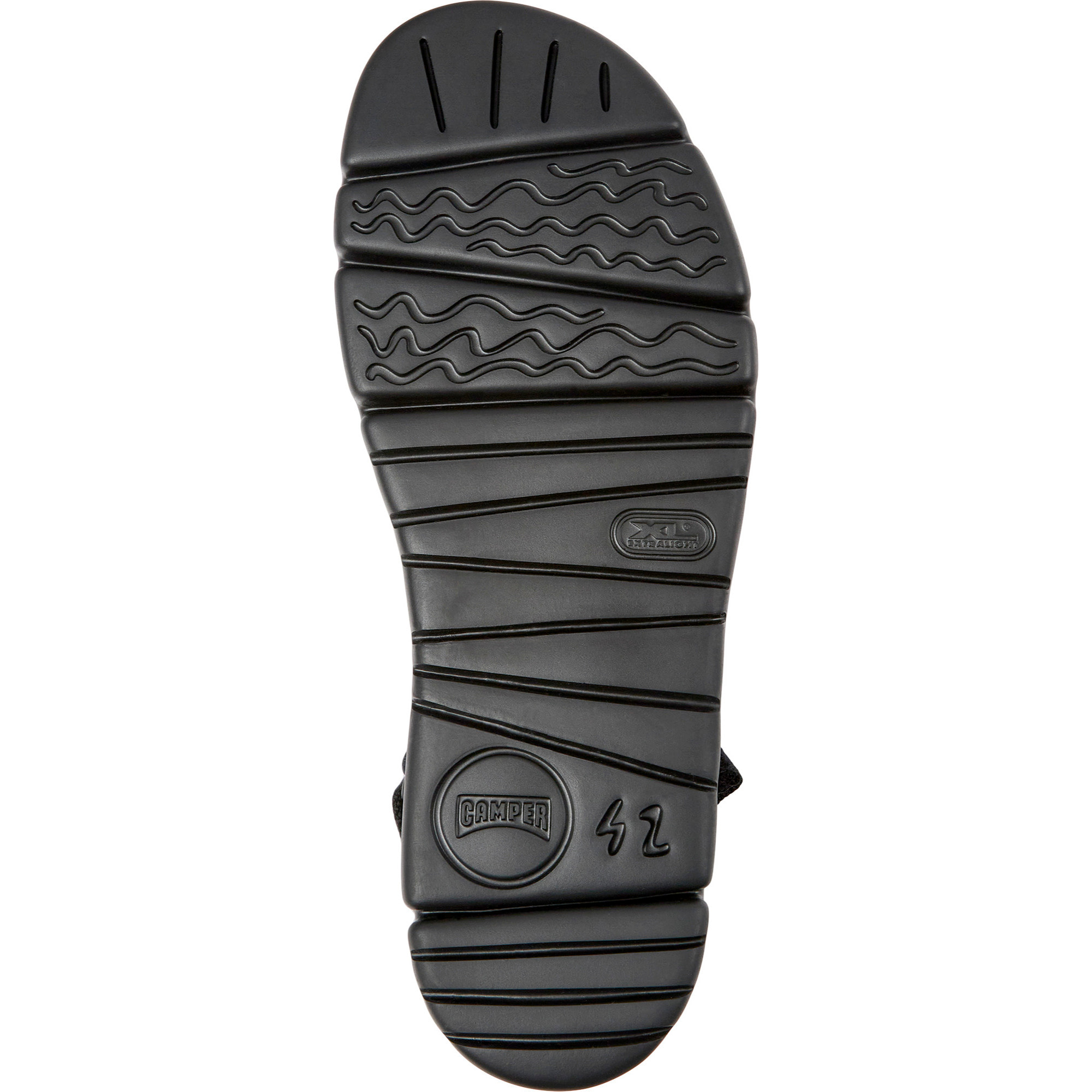 Sandalias - CAMPER Oruga - Marron - Piel (Becerro) / Tejido técnico (PET reciclado)