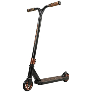 Scooter Acrobático, Scooter Freestyle con Manillar 360°, Rodamientos ABEC-9, Ruedas de PU de 120 mm, Marco de Aluminio Acero, Antideslizante, para Adolescentes, Adultos para Skatepark, Dorado