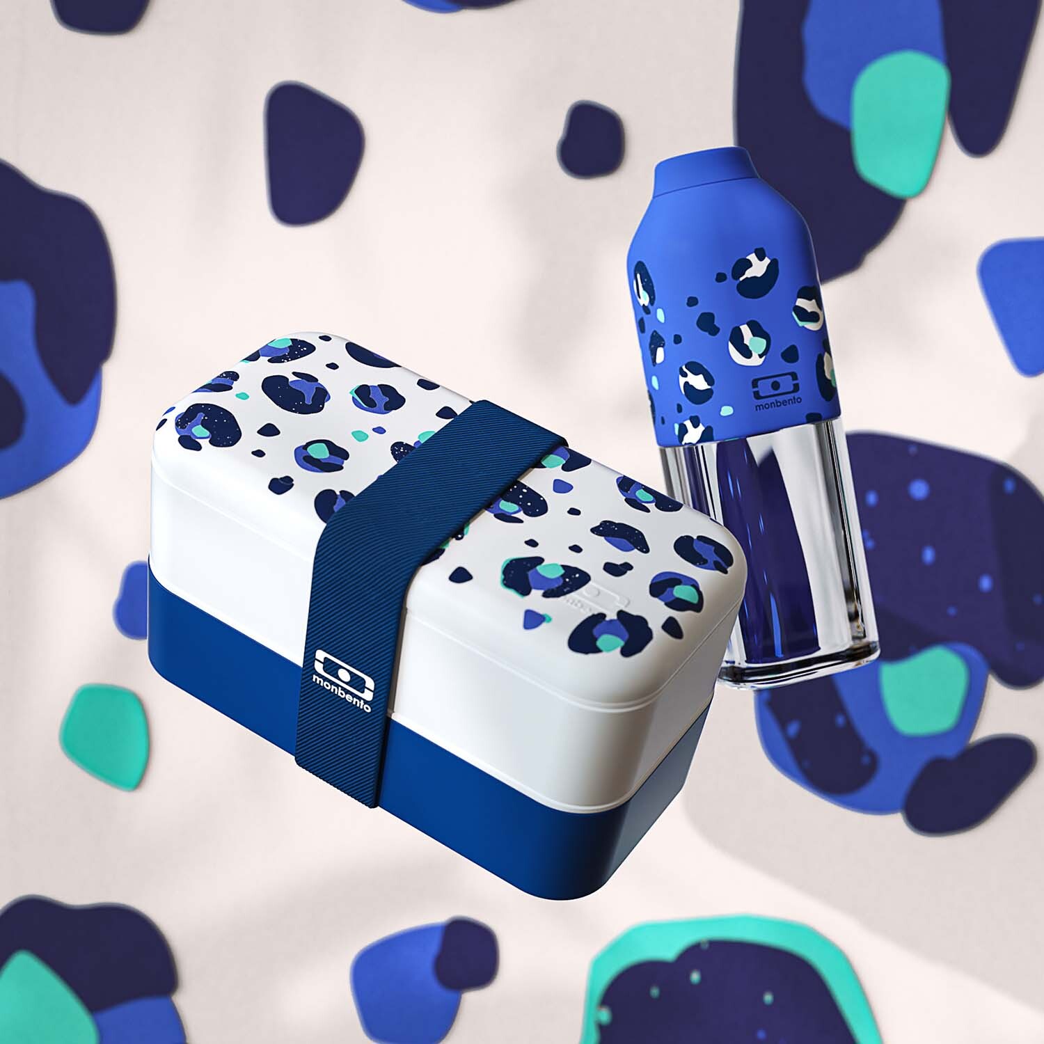 Bouteille réutilisable Positive M 500ml bleu Léopard