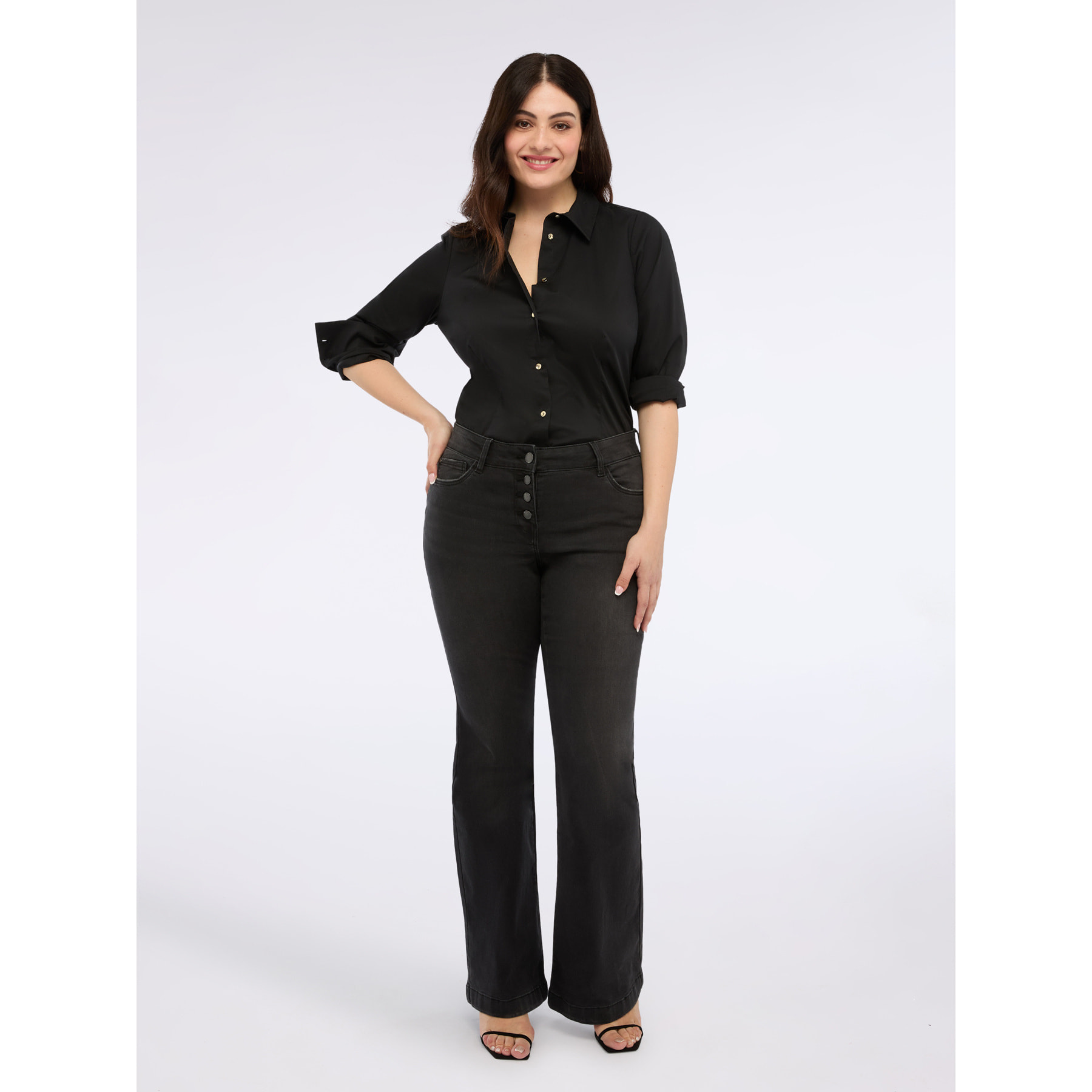 Fiorella Rubino - Camicia in cotone stretch - Nero