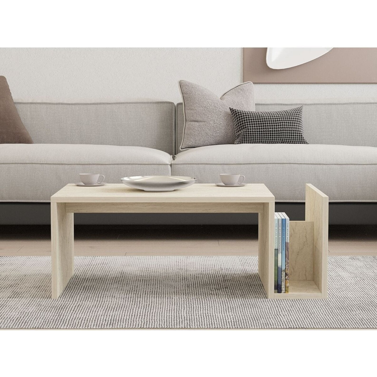 Table basse rectangulaire 2 niches - NERIS