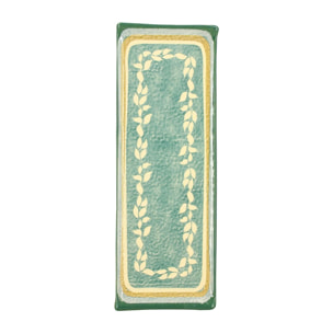 Assiette de présentation rectangulaire en faïence verte CAPRIA